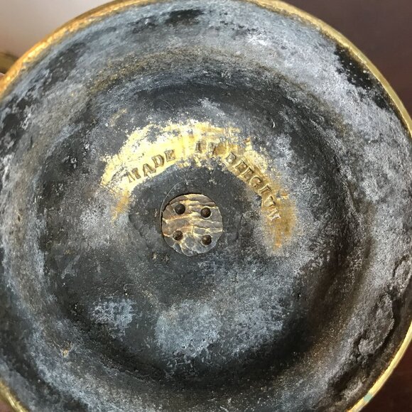 Antique Handmade Belgian Cast Brass Candlestick Holders 8 X 4 - Picture 4 of 10